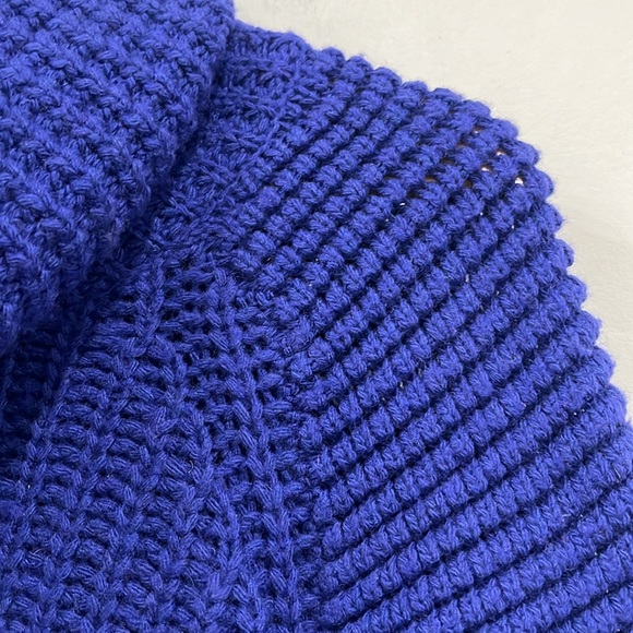 Autumn Cashmere Turtle Neck Pullover Sweater in Cobalt blue Leather elbow M - Picture 4 of 15